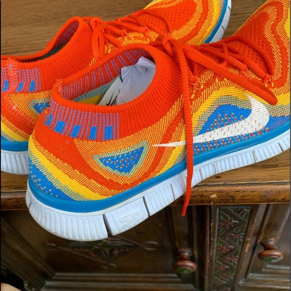 Nike free flyknit “team Orange blue glow” sneakers - Picture 8 of 10